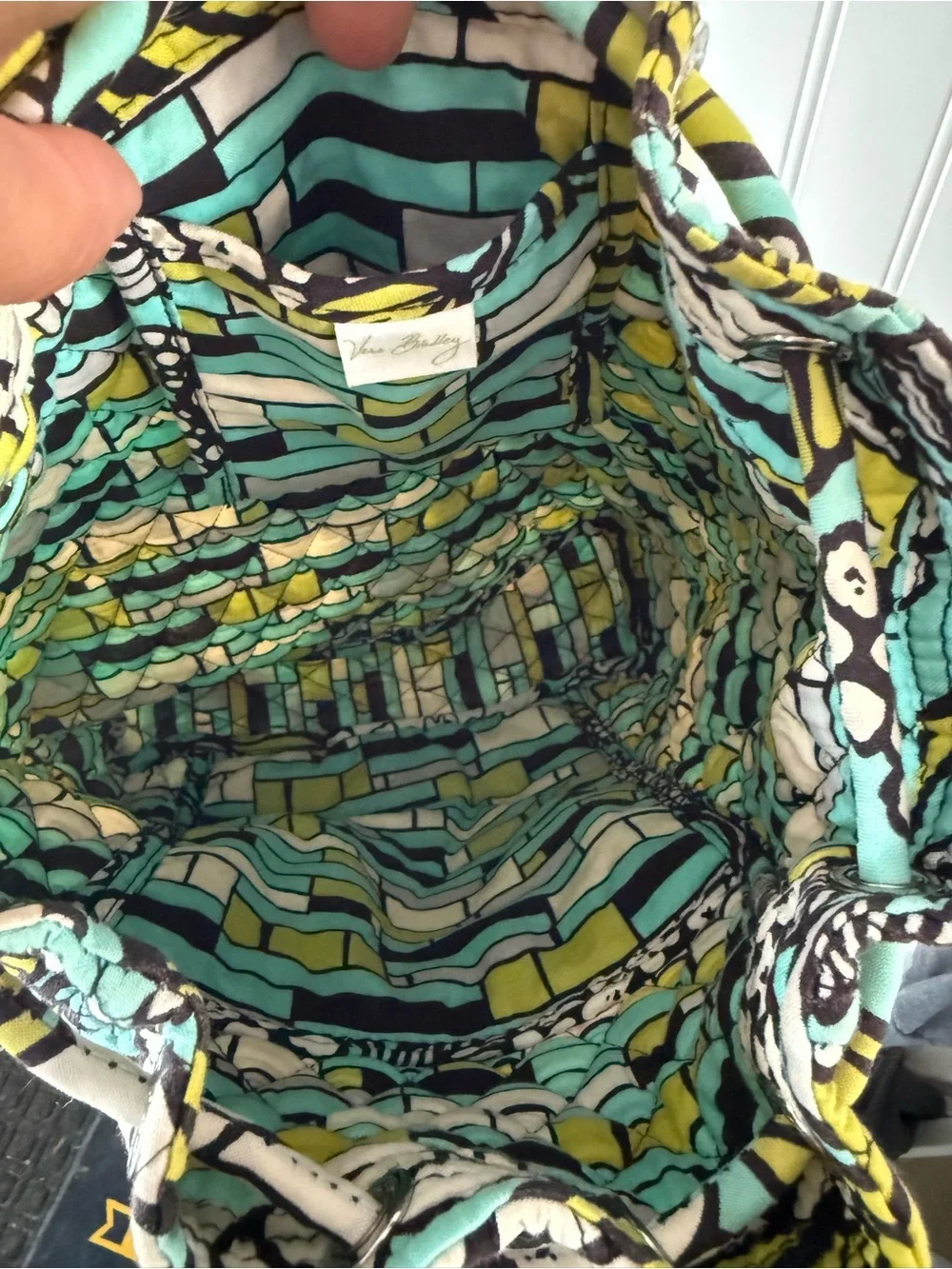 vera bradley | quilted floral drawstring backpack island blooms aqua white lime